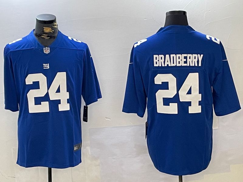 Men New York Giants #24 Bradberry Blue 2024 Nike Vapor Limited NFL Jersey style 1